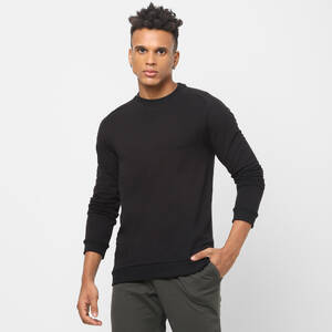 Men Sweater 100 For Gym-Black