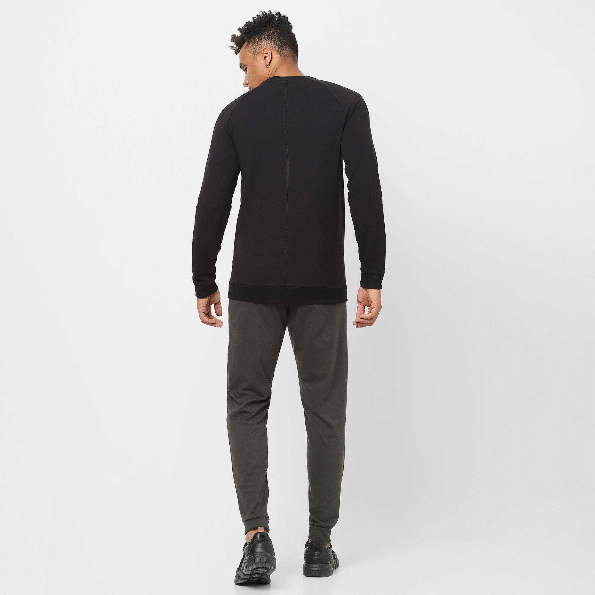 Men Sweater 100 For Gym-Black -  3