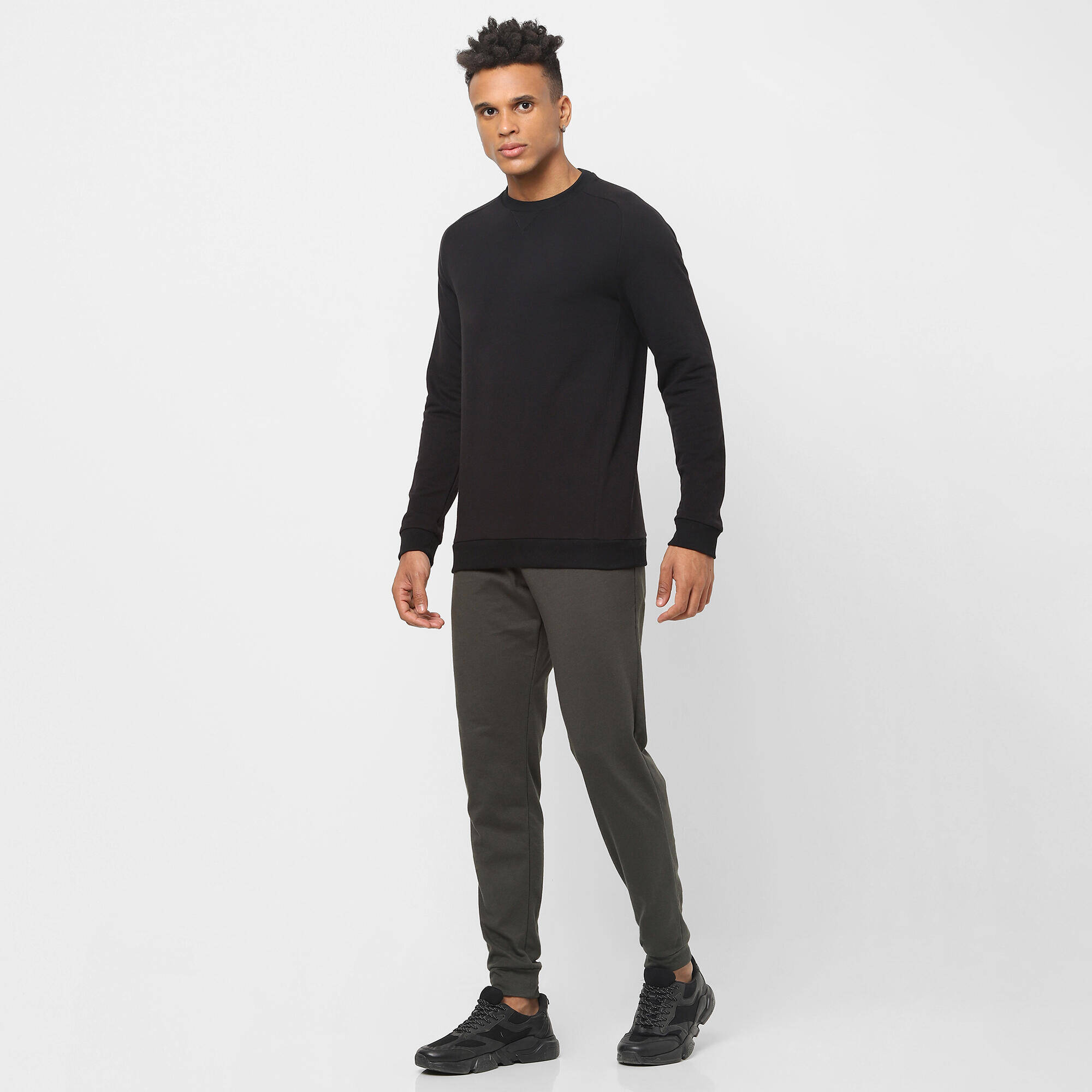 Men Sweater 100 For Gym-Black -  4