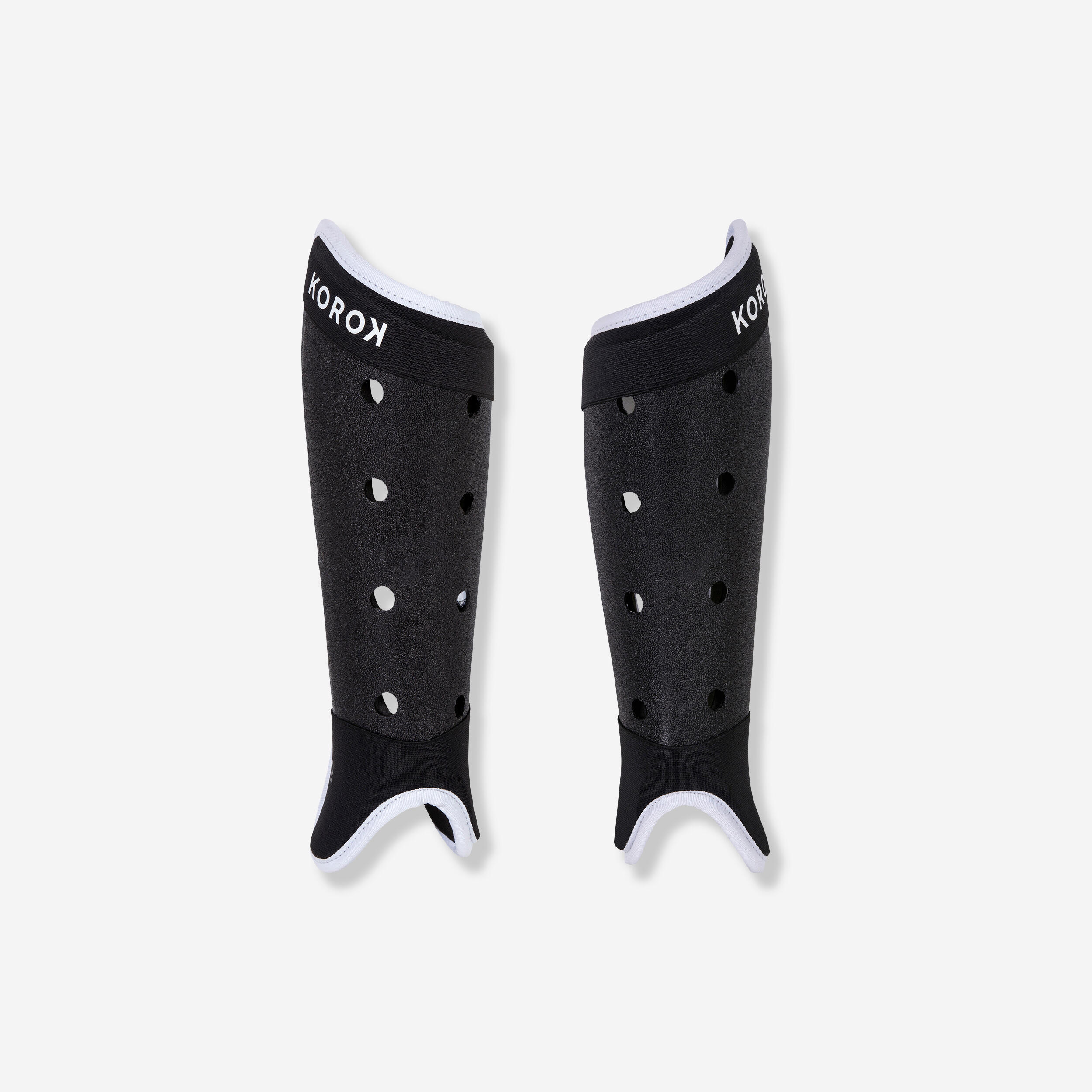 FH100 low-intensity adult field field hockey shin guards black white