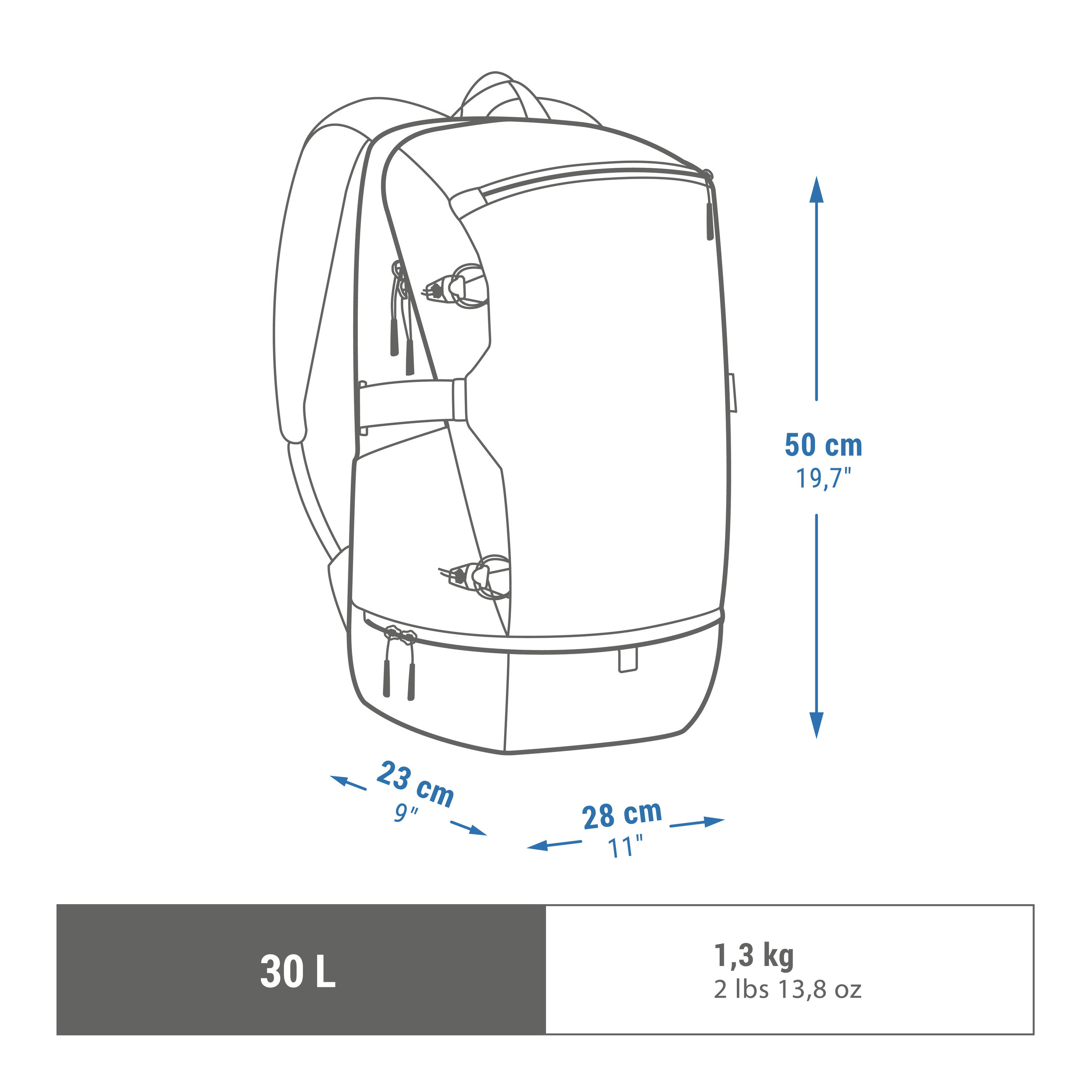 Hiking Backpack NH Arpenaz 500 30 L Ice Compartment 2/13