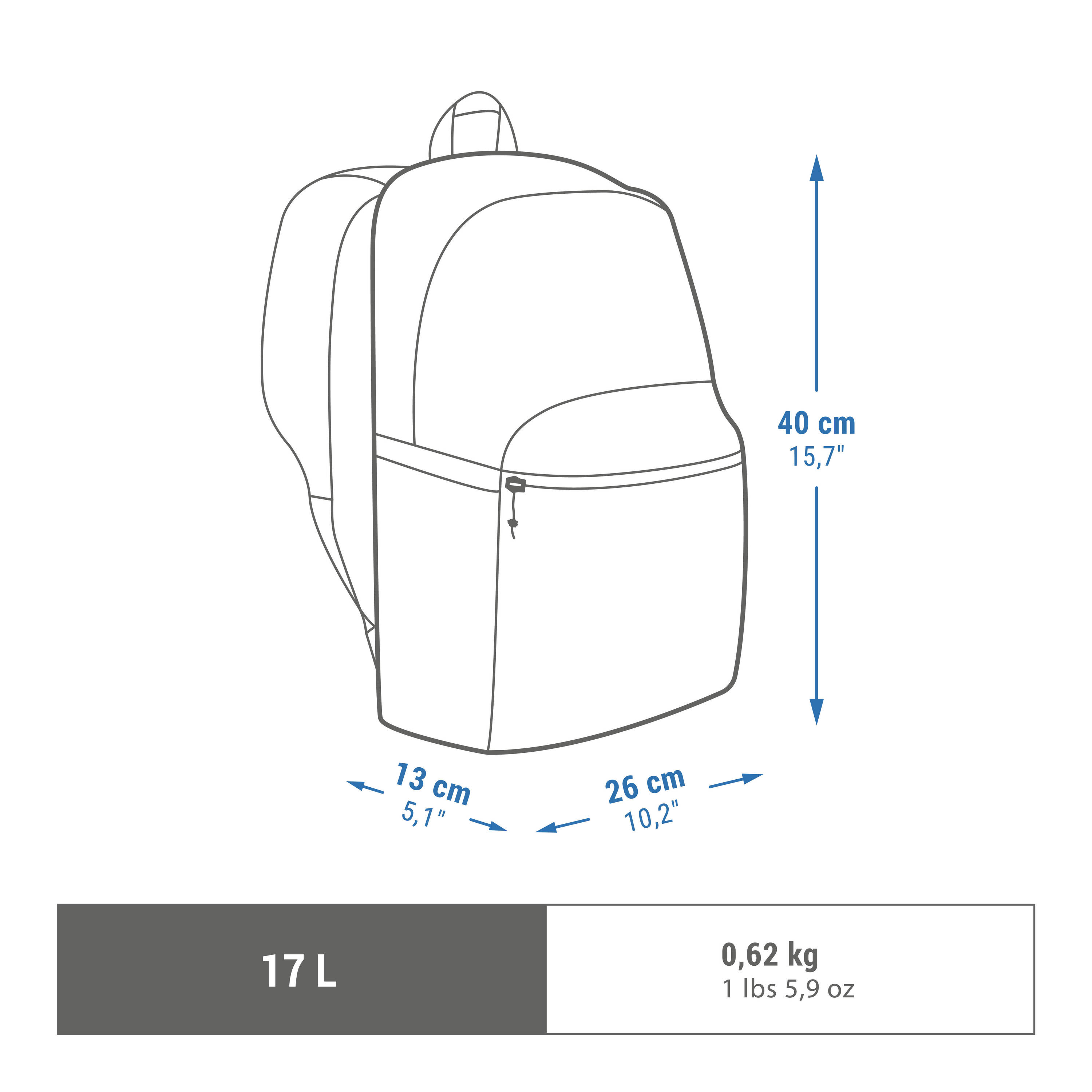 Hiking Backpack Escape 100 17L Deep Blue -  2