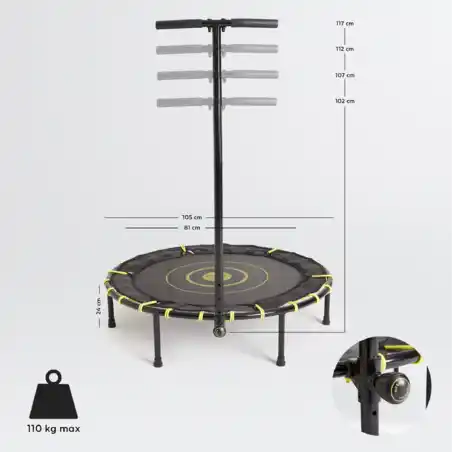 Fitness Trampoline Fit Trampo 500 with Front Bar