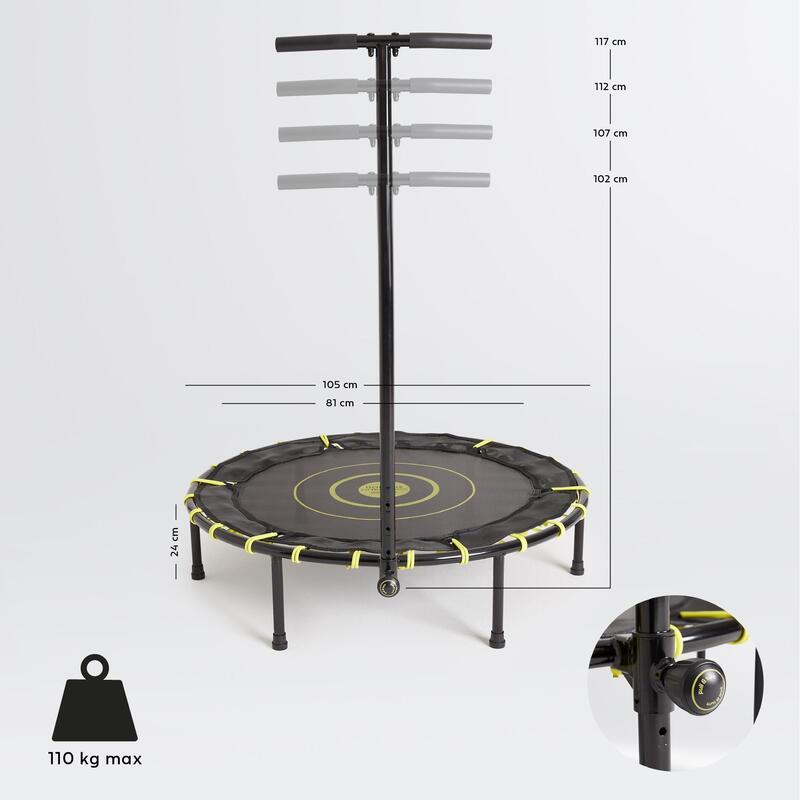 Second Hand - Trampolino elastico FIT TRAMPO500 con barra frontale - MOLTO BUONO