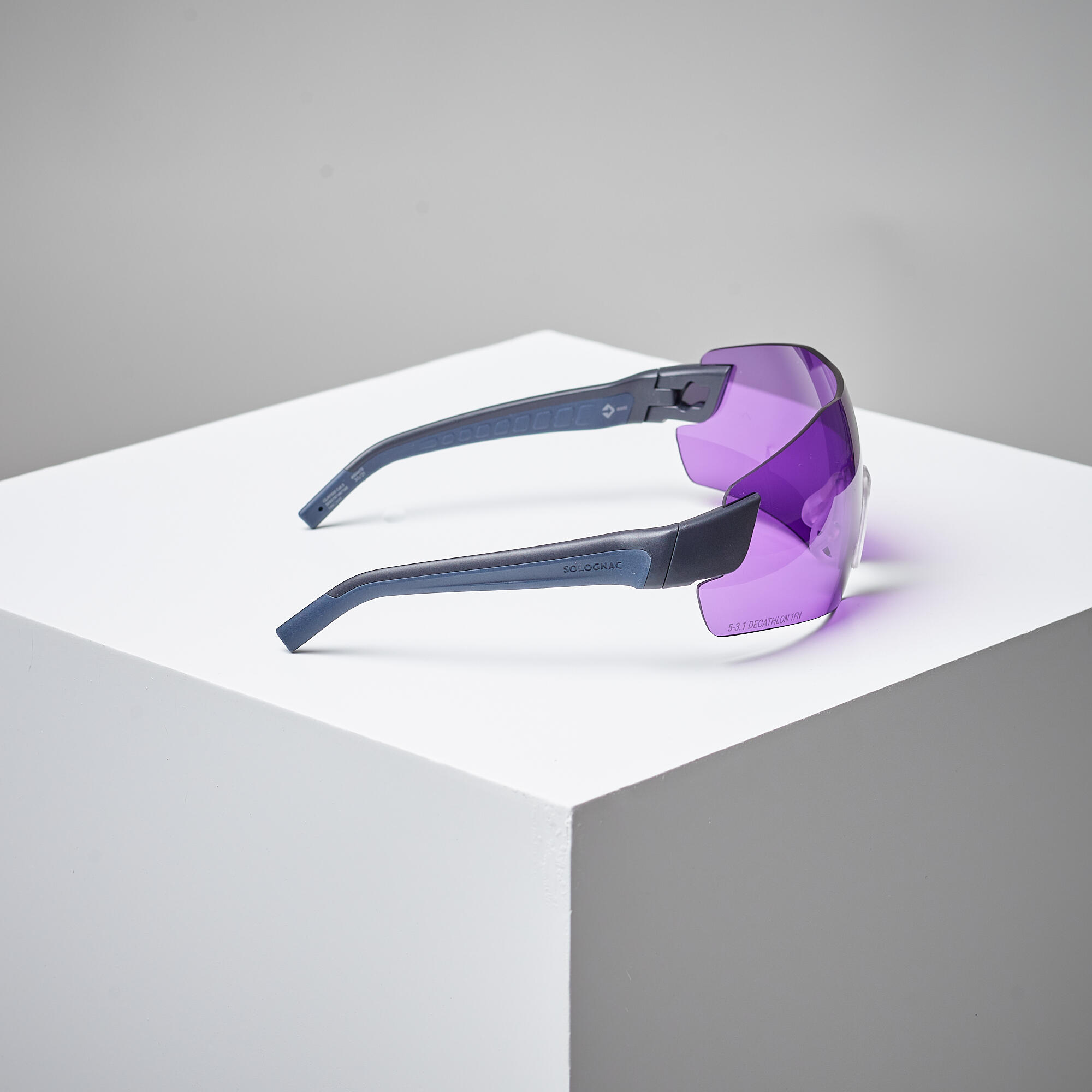 SAFETY GLASSES FOR CLAY PIGEON SHOOTING 500 PURPLE CATEGORY 3 4/6