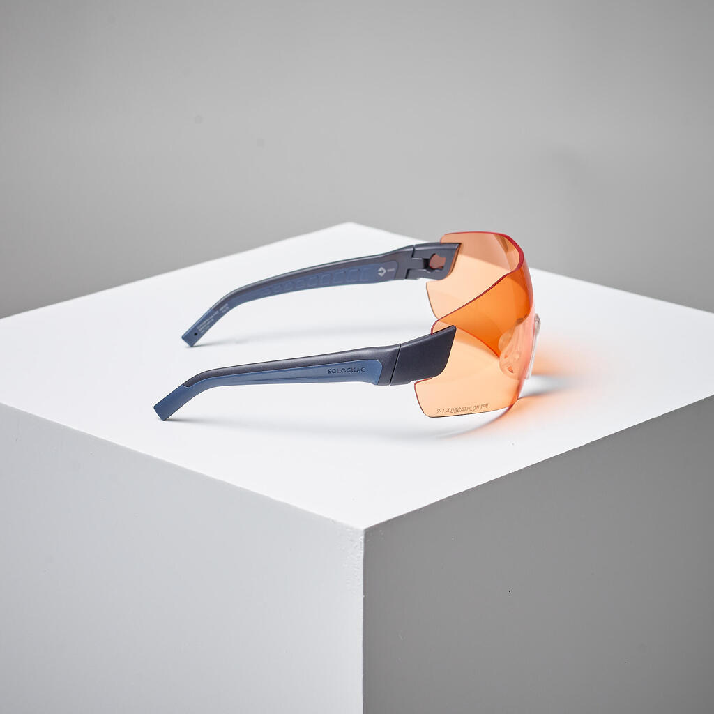 Súprava ochranných okuliarov na ball trap Clay 500, 4 vymeniteľné zorníky
