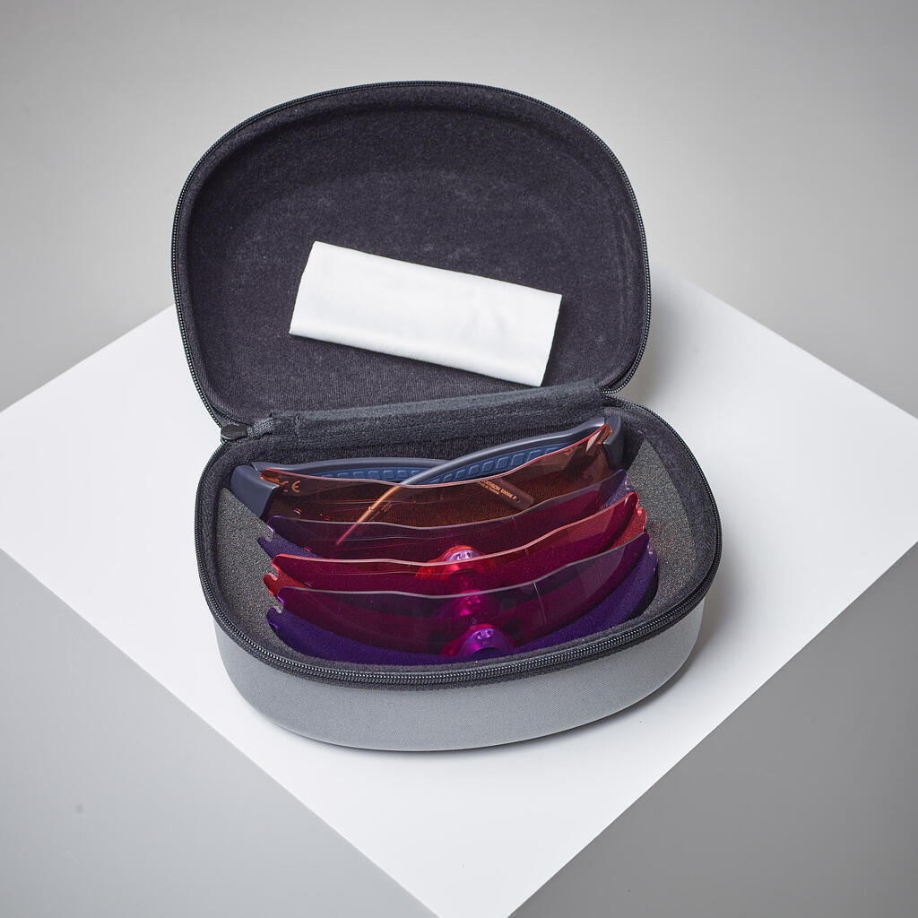 Súprava ochranných okuliarov na ball trap Clay 500, 4 vymeniteľné zorníky