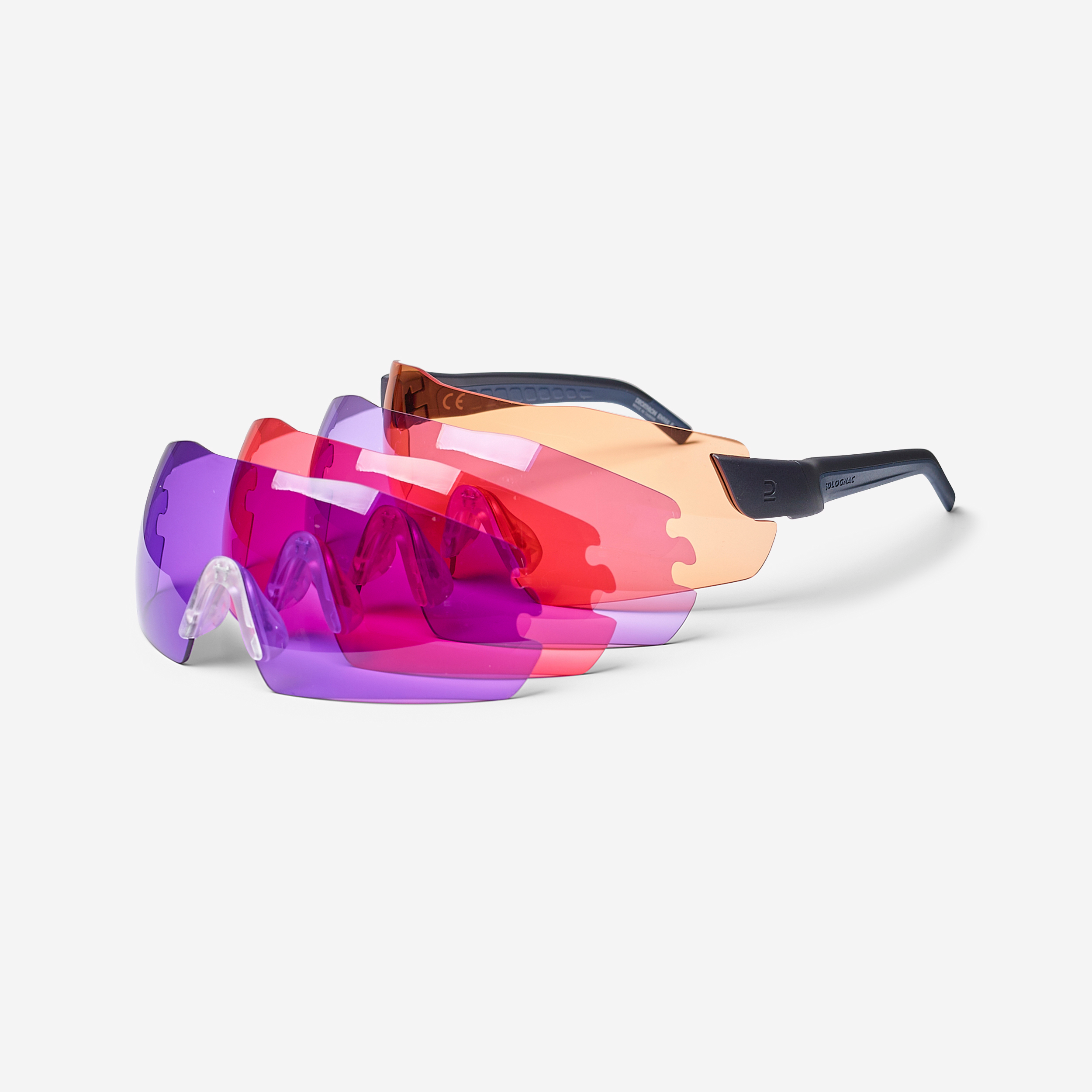 Kit lunettes de protection pour le ball trap clay 500, 4 ecrans interchangeables - Tir sportif - Solognac- Clubs - Entreprises - Collectivités - Associations