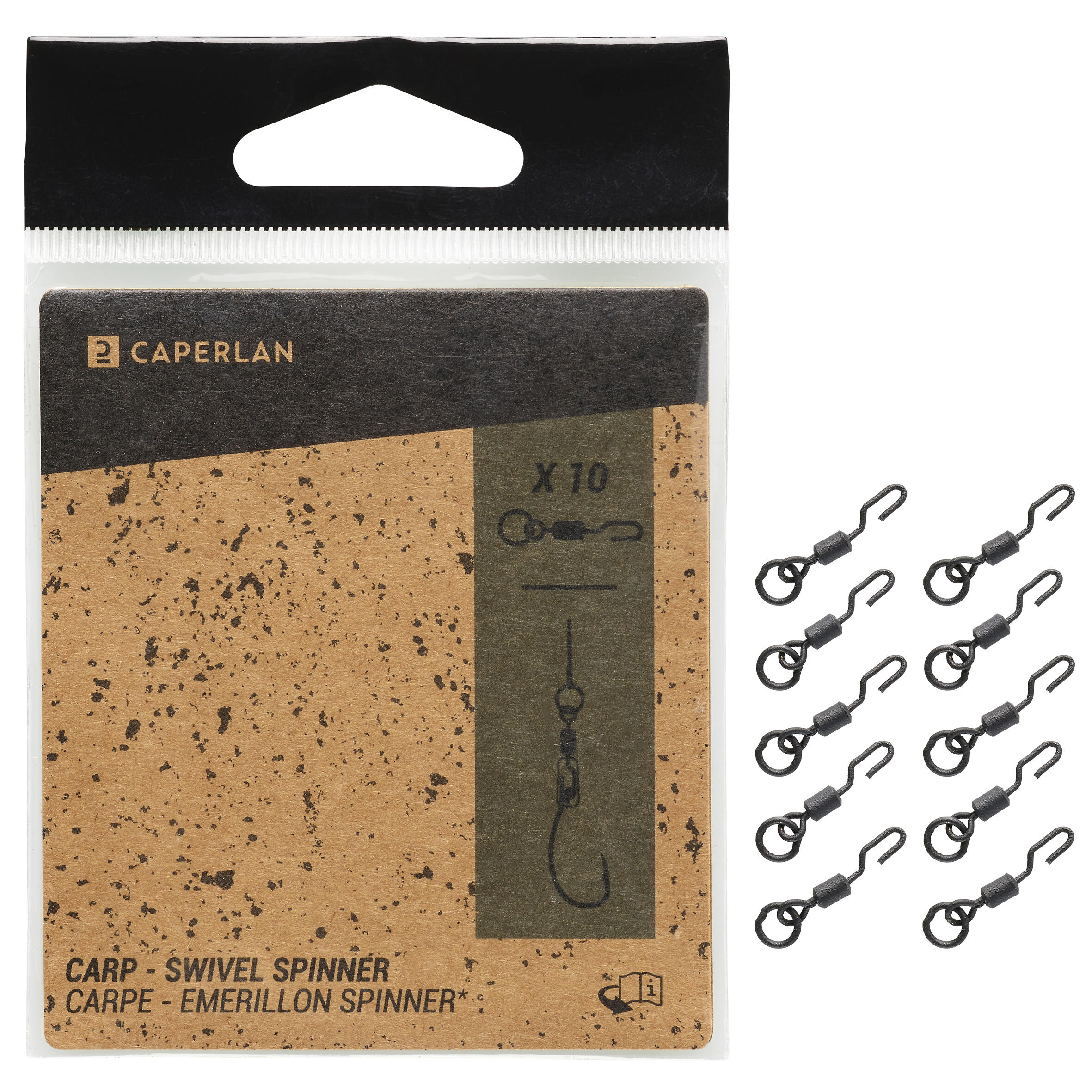 CAPERLAN Obrtlík na lov kaprov Swivel spinner 10 ks bez · záber 4