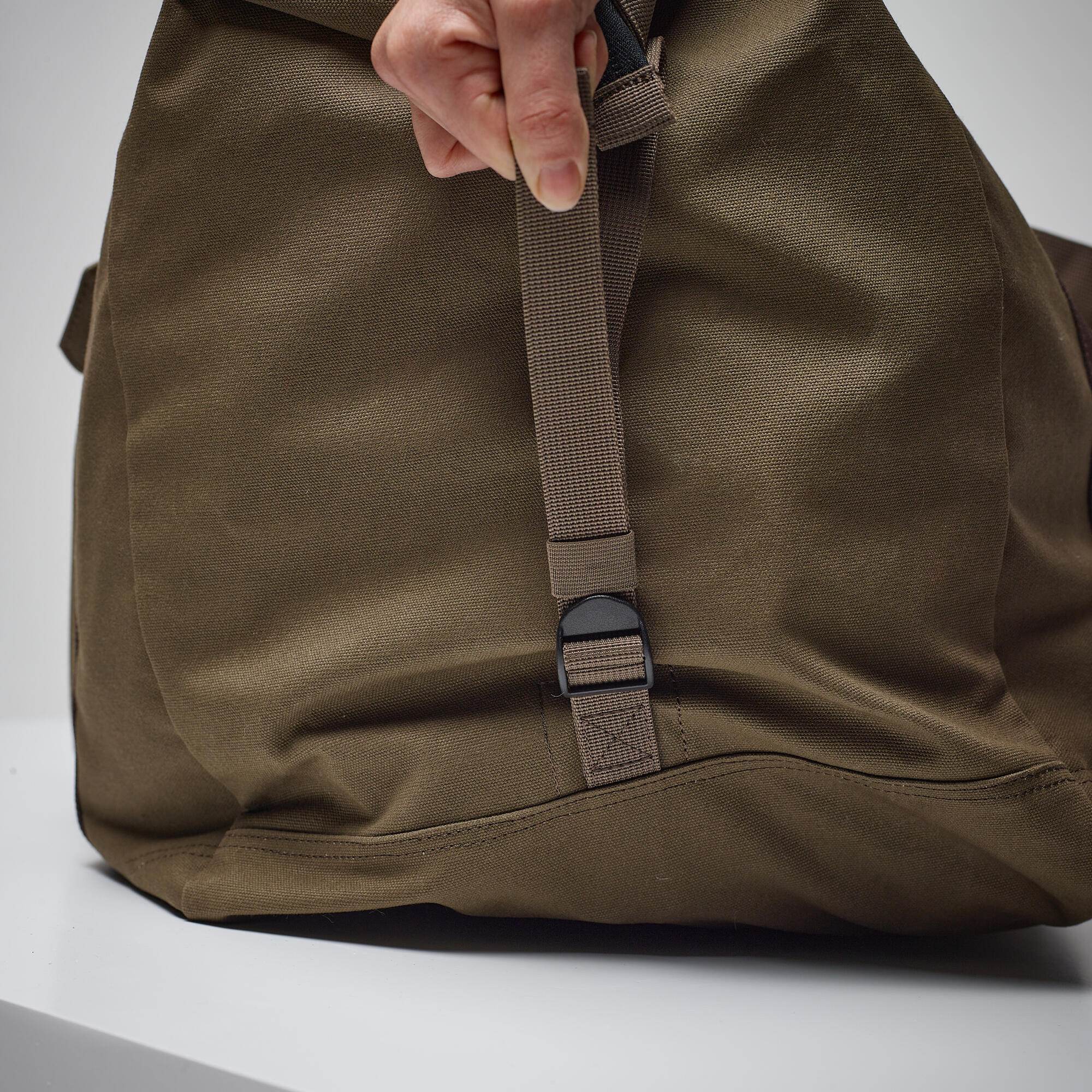 Hunting Carry Duffle Bag Cotton Wax 80L - Brown - SOLOGNAC