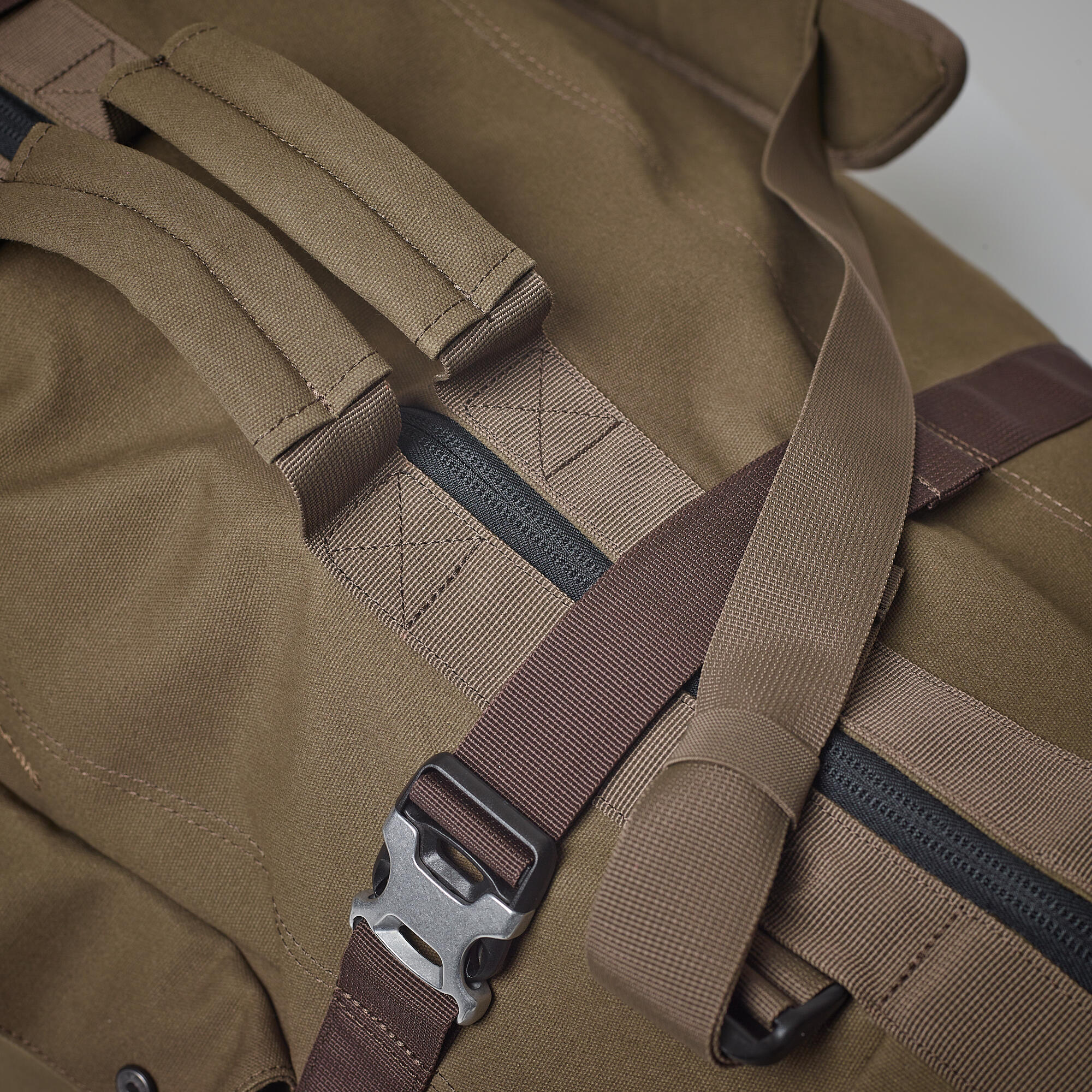 Hunting Carry Duffle Bag Cotton Wax 80L - Brown - SOLOGNAC