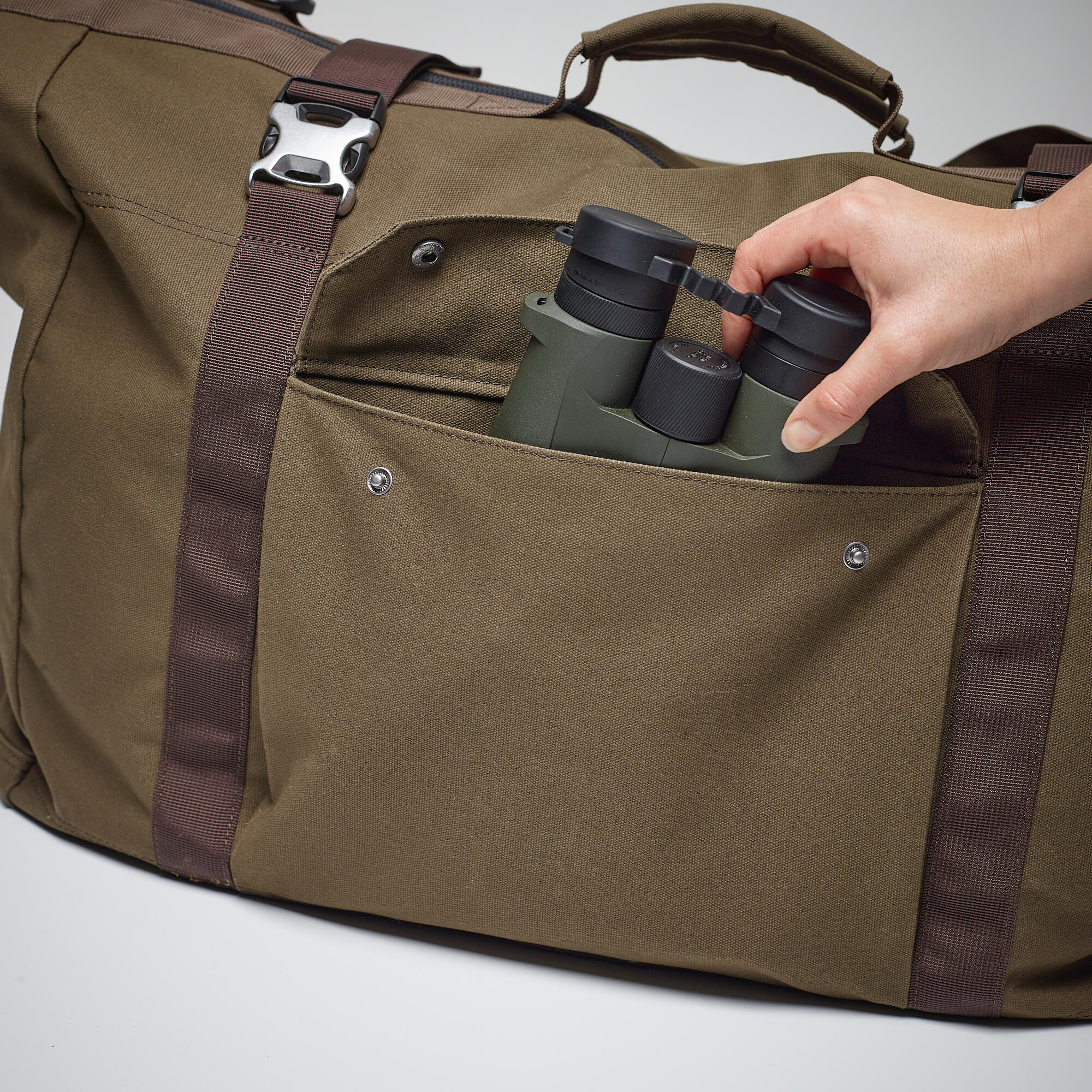 Hunting Carry Duffle Bag Cotton Wax 80L - Brown - SOLOGNAC
