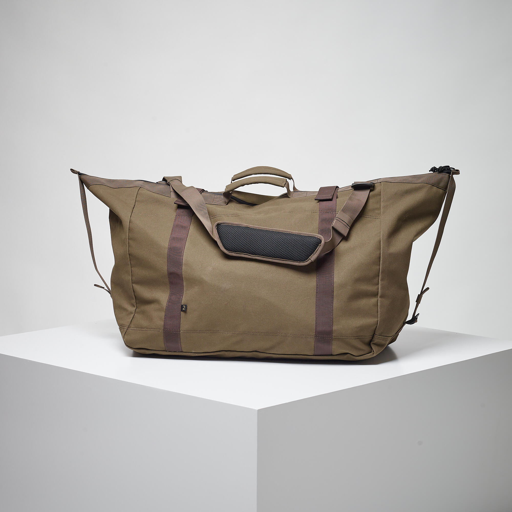 Hunting Carry Duffle Bag Cotton Wax 80L - Brown - SOLOGNAC