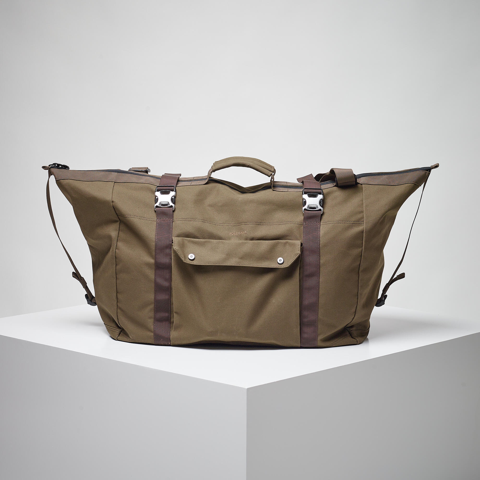 SOLOGNAC Country Sport Carry Duffle Bag 80L - Cotton Wax Brown