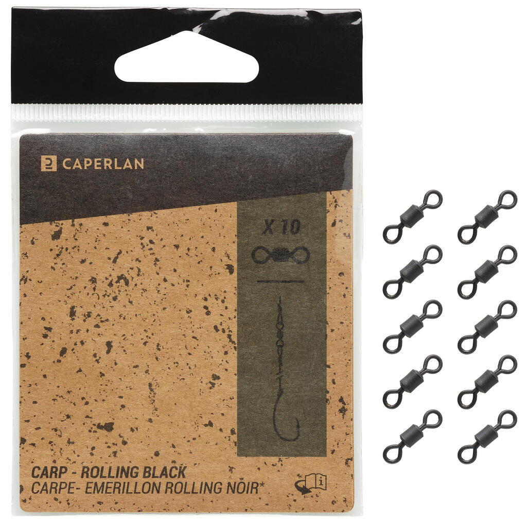 Carp fishing Rolling swivel X10 - black