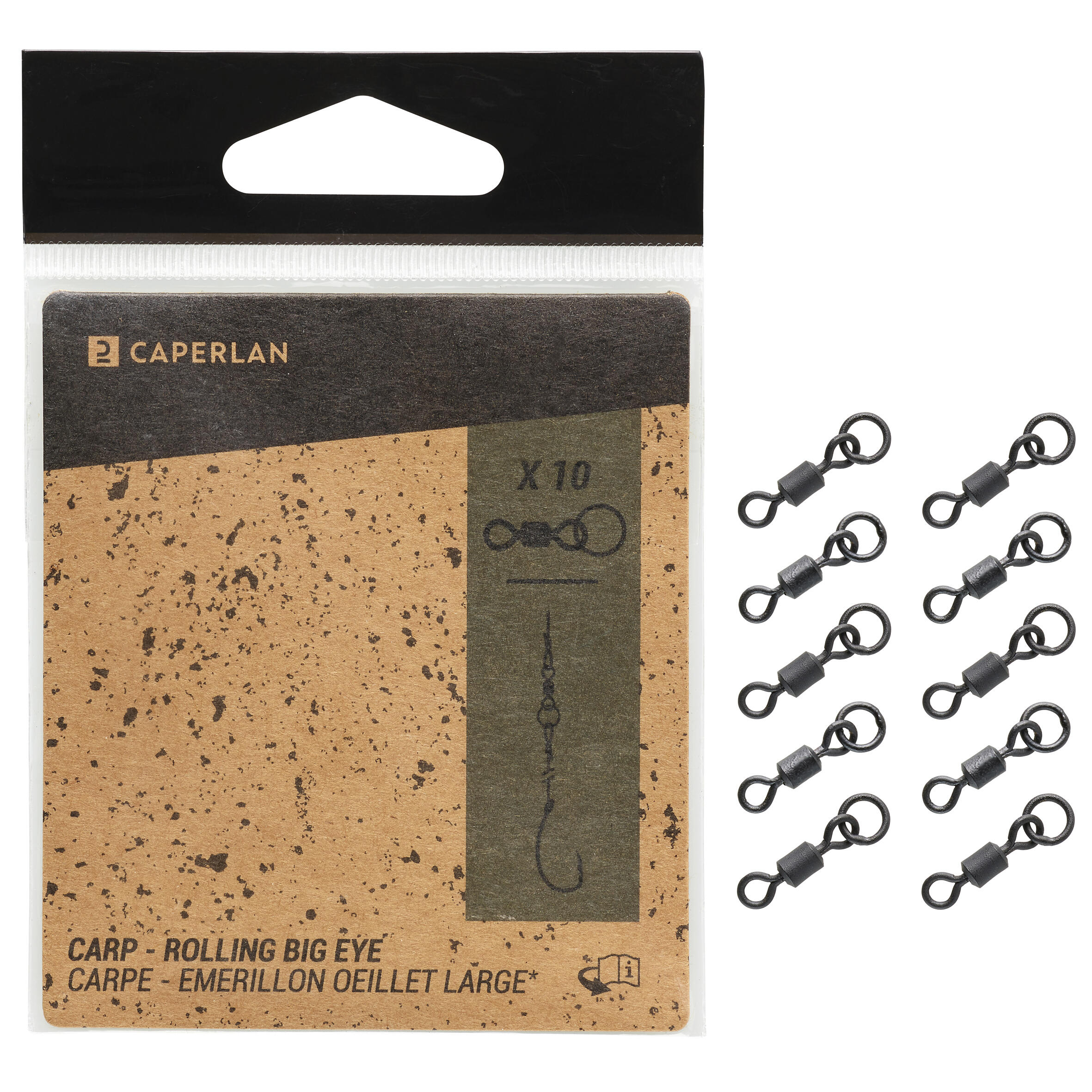 Carp Fishing Big Eye Rolling Swivel x10 4/4