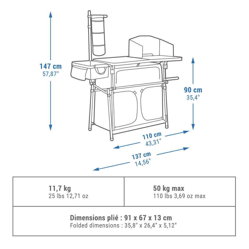 XL FOLDING CAMPING KITCHEN UNIT