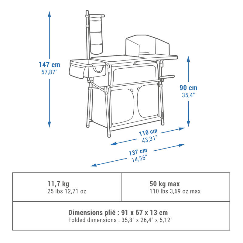 Mobilier pliabil Bucătărie XL Camping 