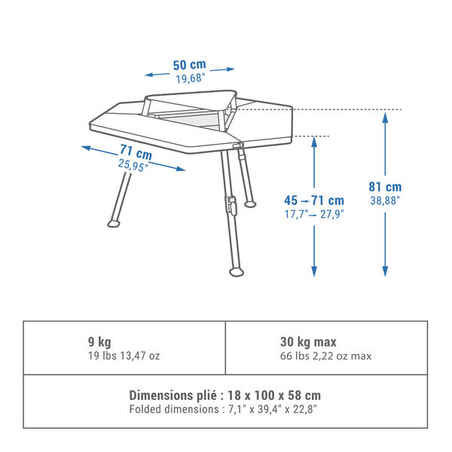 Hexagonal and sociable camping table - 6 person - Tepee