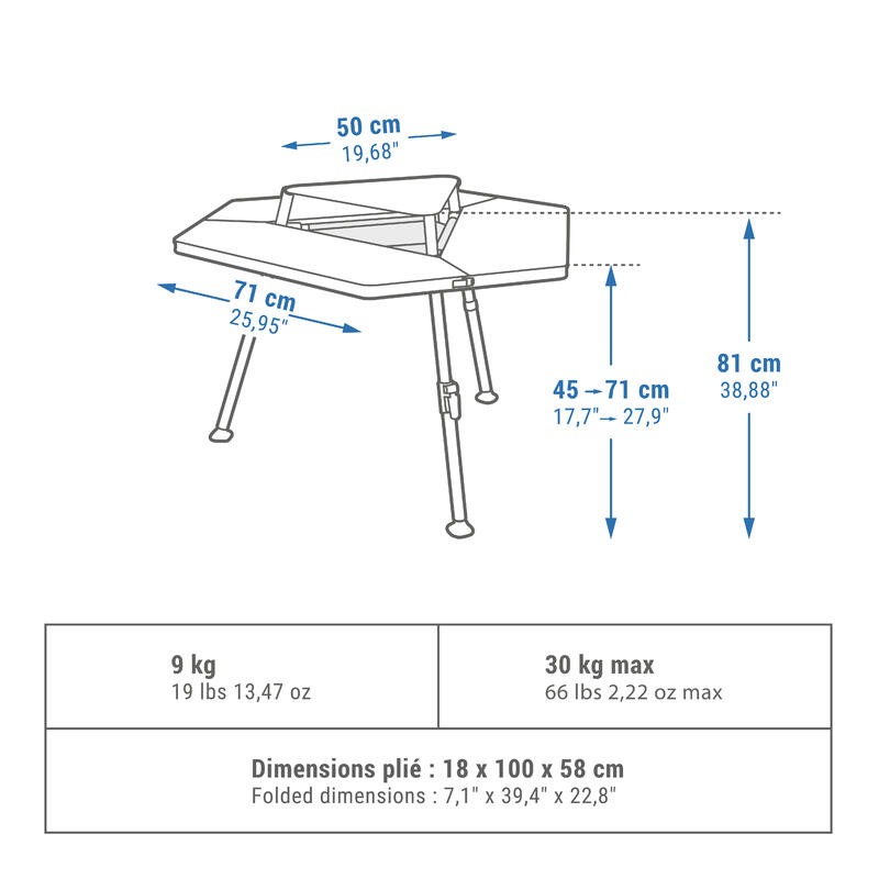 Zeshoekige campingtafel voor zes personen Tepee