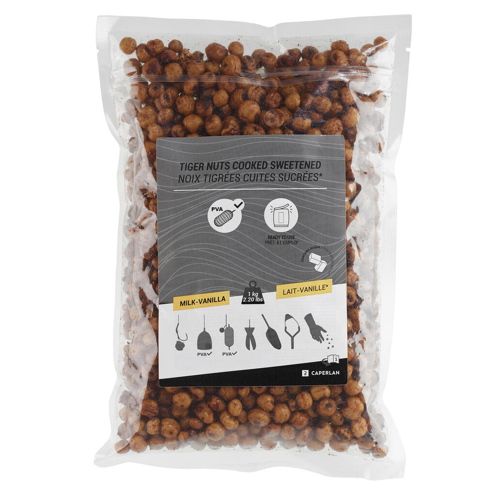 Carp fishing Vanilla Milk flavoured cooked tiger nut seeds 1kg