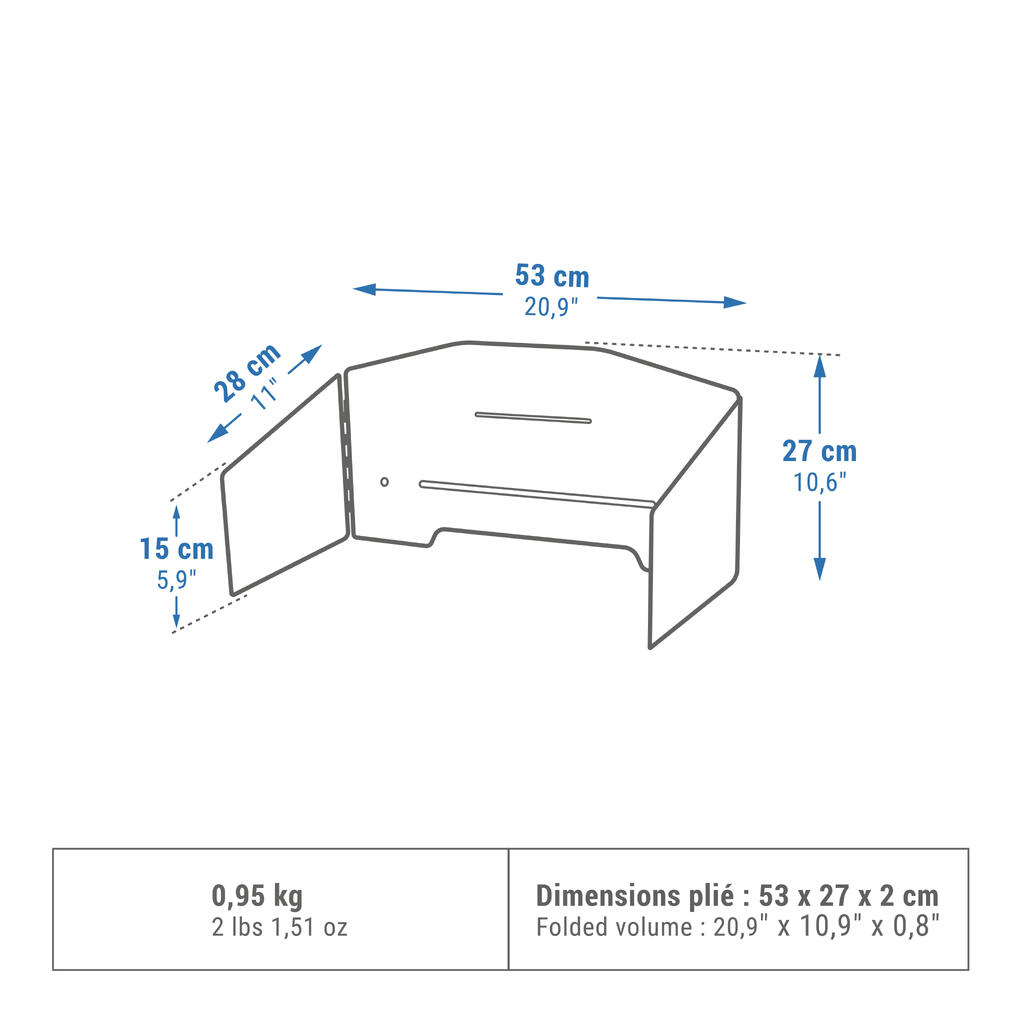 Adjustable Windshield for a Campsite Cooking Table or Worktop