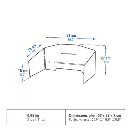 Adjustable Windshield for a Campsite Cooking Table or Worktop