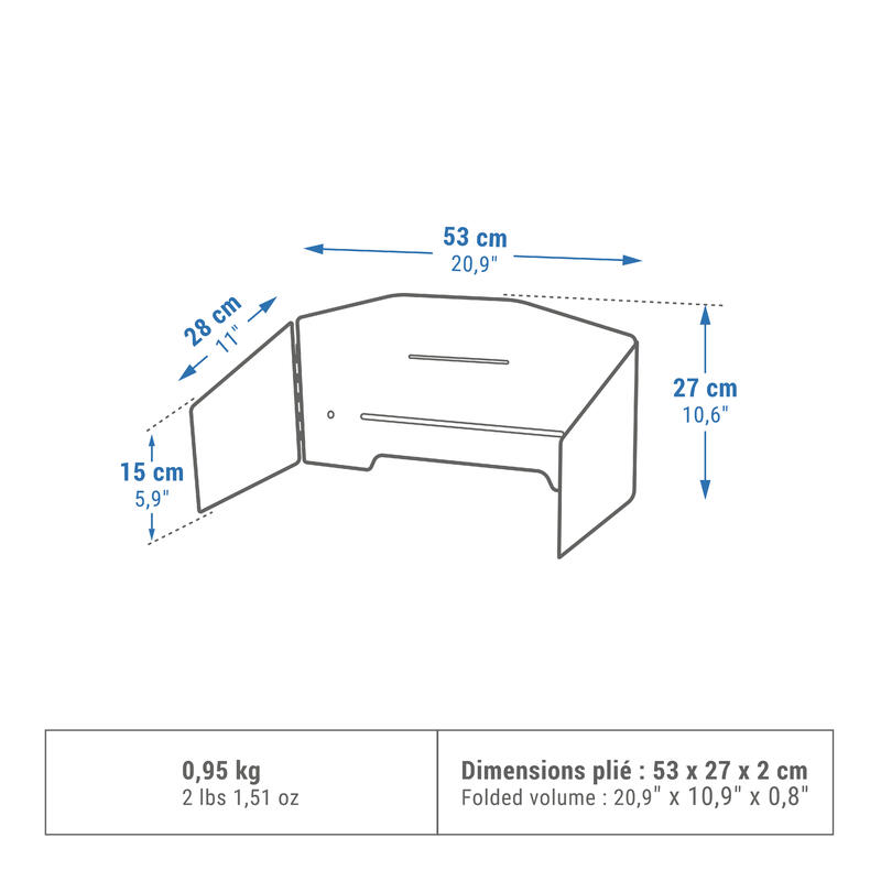 MAMPARA AJUSTABLE PARA MESA Y MUEBLE DE COCINA DE CAMPING 