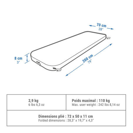 Dušek na naduvavanje ULTIM COMFORT (za jednu osobu, 70 cm)