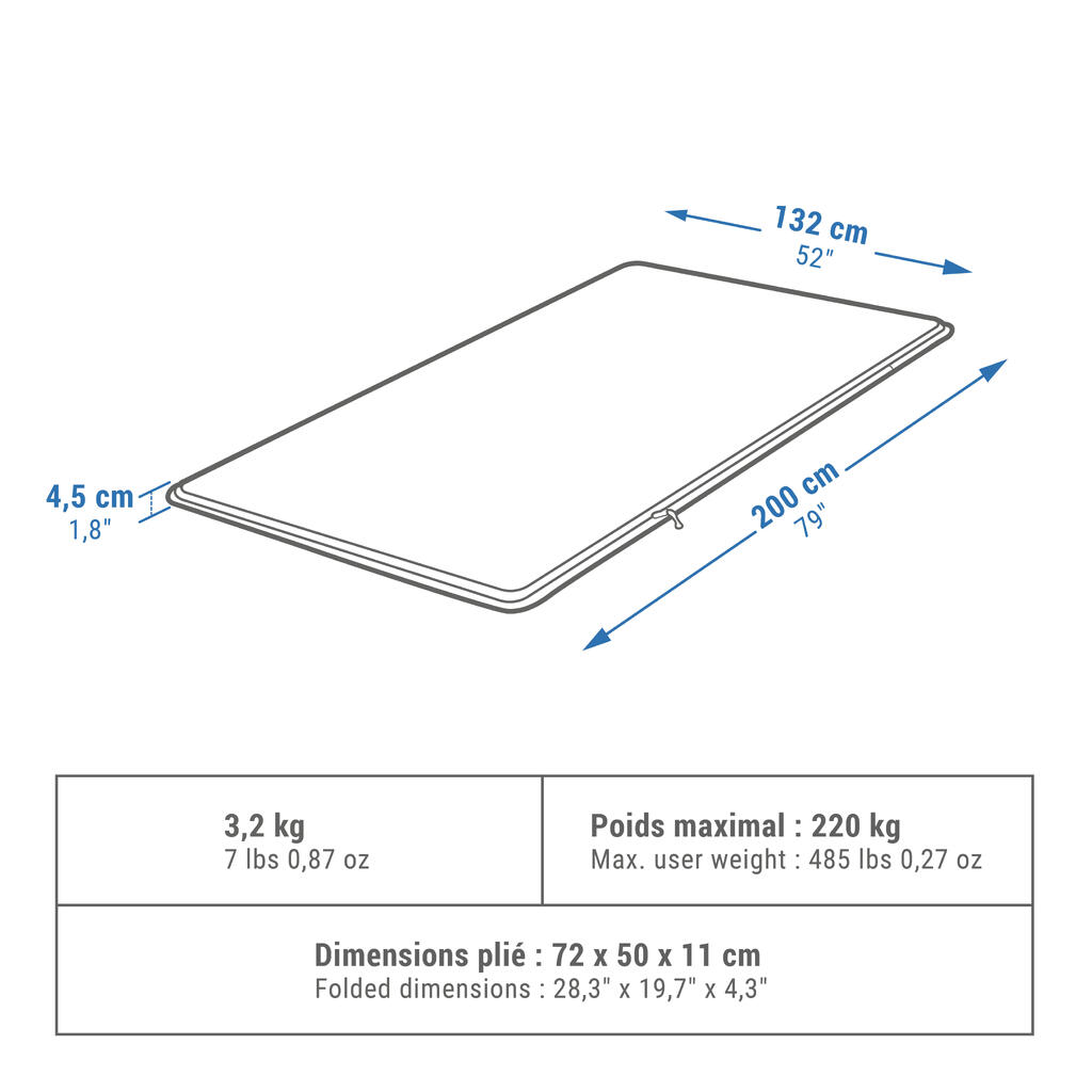 Samonaduvavajući dušek za kampovanje COMFORT (132 cm) 2 osobe