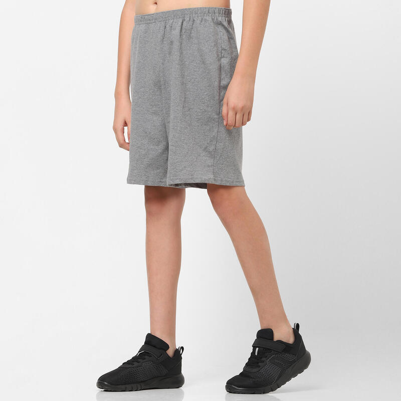 Shorts 100 Basic Baumwolle Kinder grau 