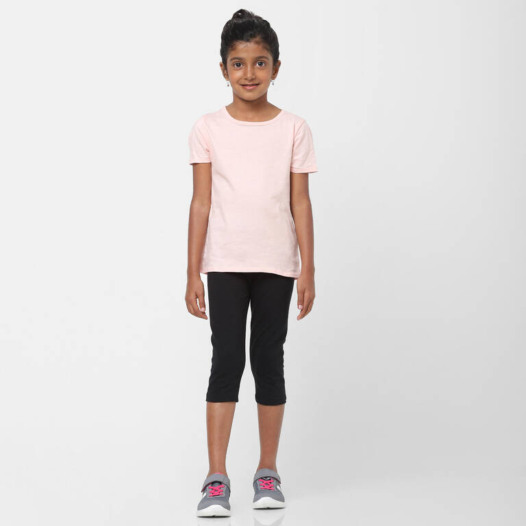 Girls' Basic Cotton T-Shirt  - Pink