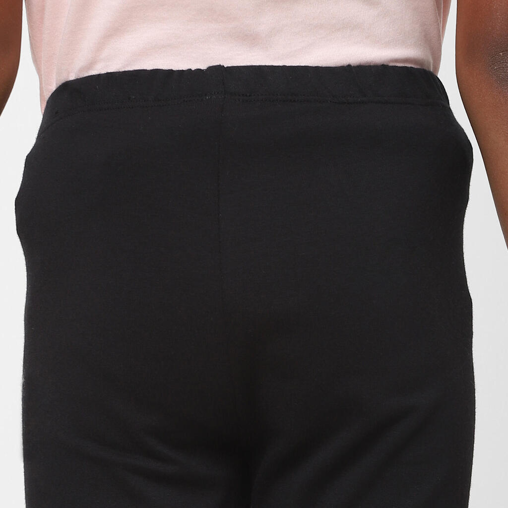 Leggings de fitness capri para Niña Domyos 100 negro