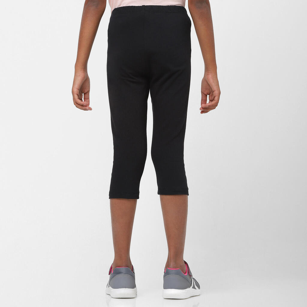 Leggings de fitness capri para Niña Domyos 100 negro