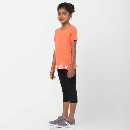 Kids' Basic T-Shirt - Coral Print