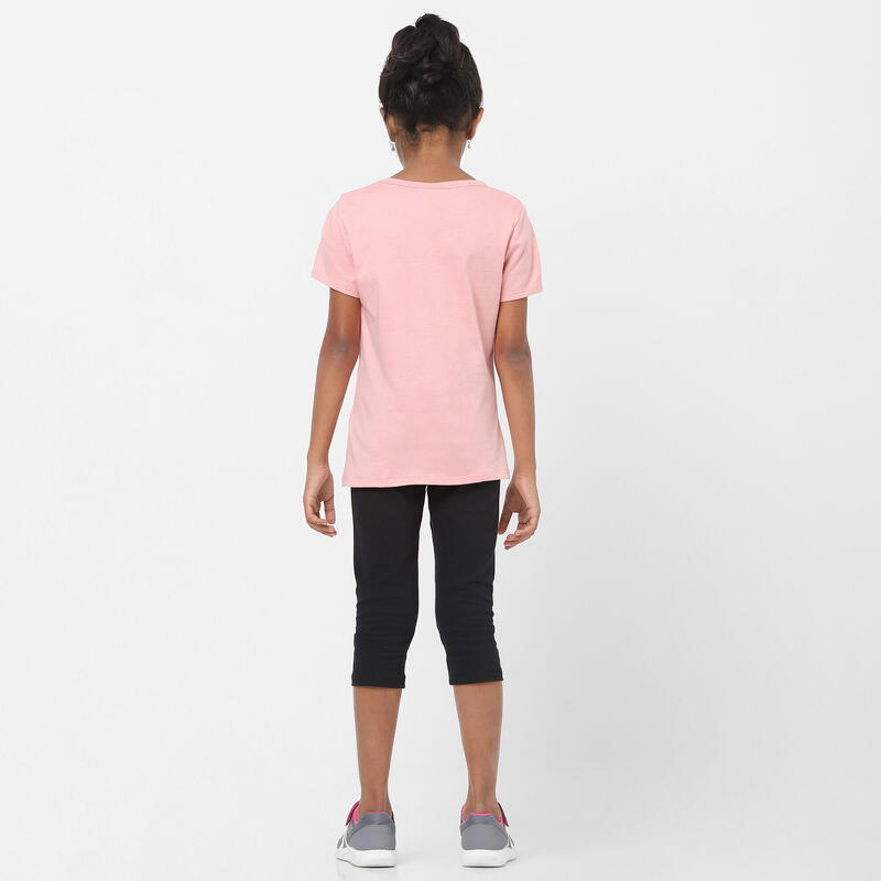 T-shirt bambina ginnastica 100 cotone 100% rosa con stampa