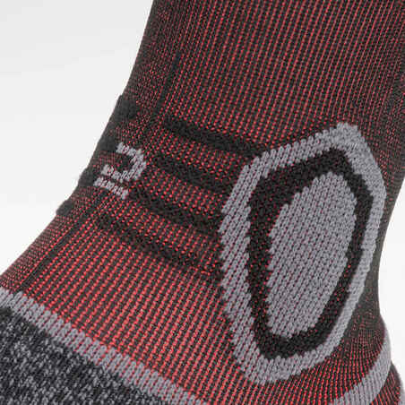 Adult Non-Slip Mid-High Rugby Socks R500 - Black