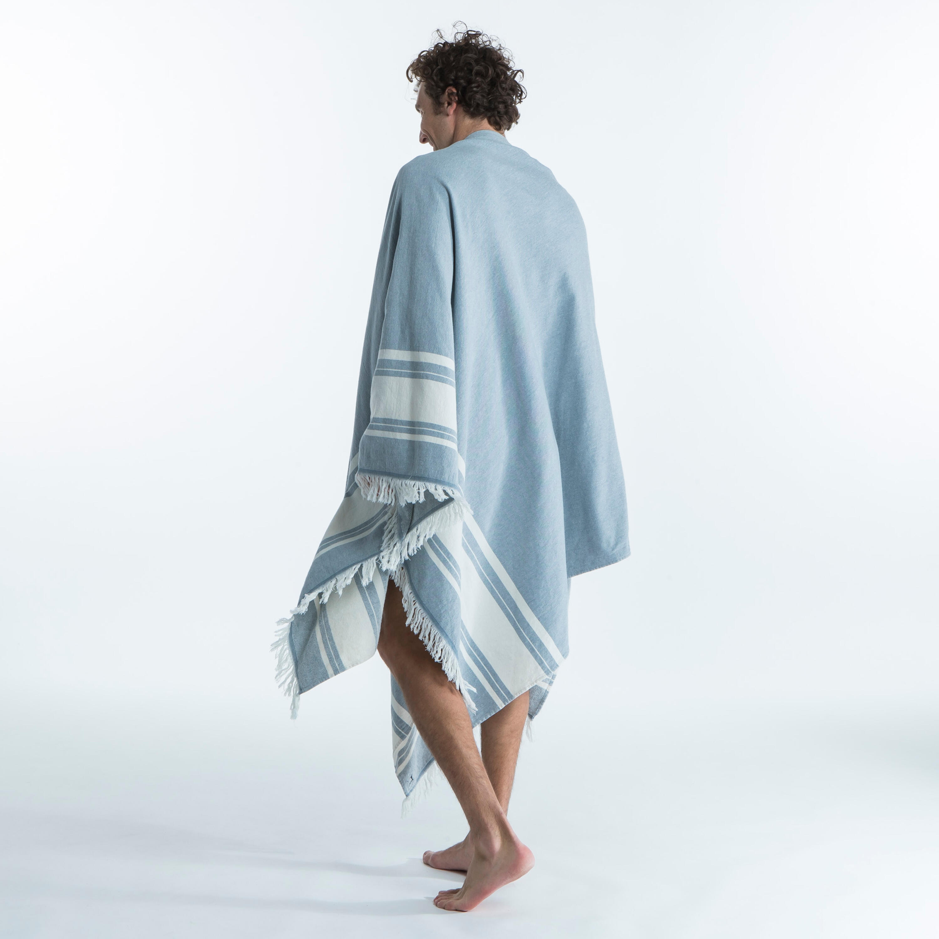 Toalha poncho de praia 190 x 190 cm - cinza azul 23/31