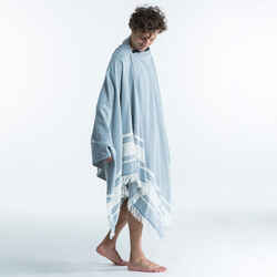 Beach towel poncho 190 x 190 cm - grey blue