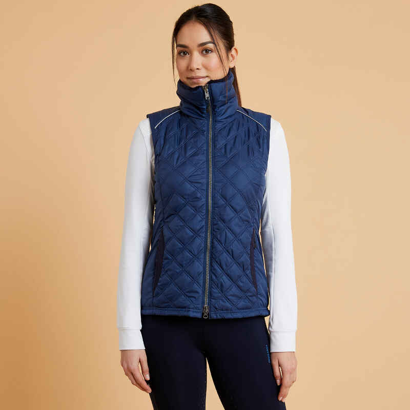 Women's Horse Riding Sleeveless Gilet 500 - Blue - Decathlon