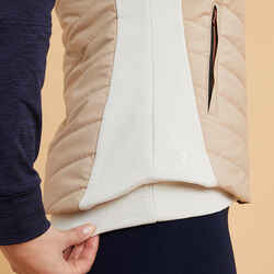 Women's Sleeveless Zipped Horse Riding Gilet 500 - Nougat