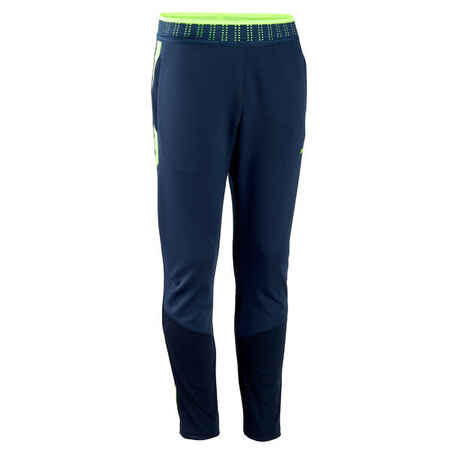 Kids' Football Bottoms CLR - Navy Blue/Neon Yellow