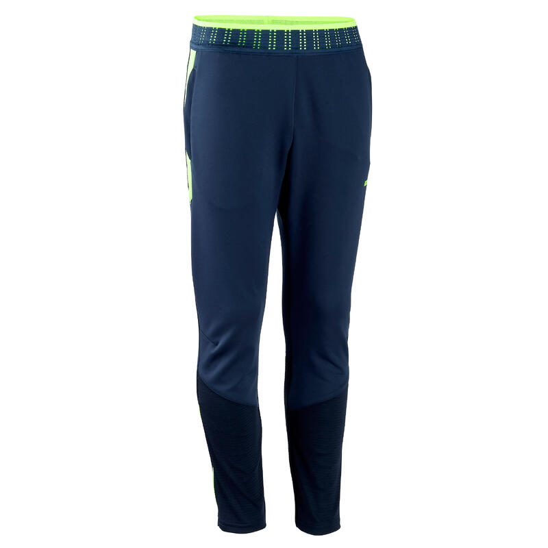 Pantalon de trening Fotbal CLR Bleumarin-Galben fluorescent Copii 