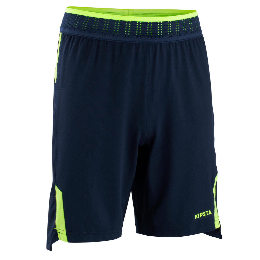 Kids' football shorts clr - blue/neon yellow