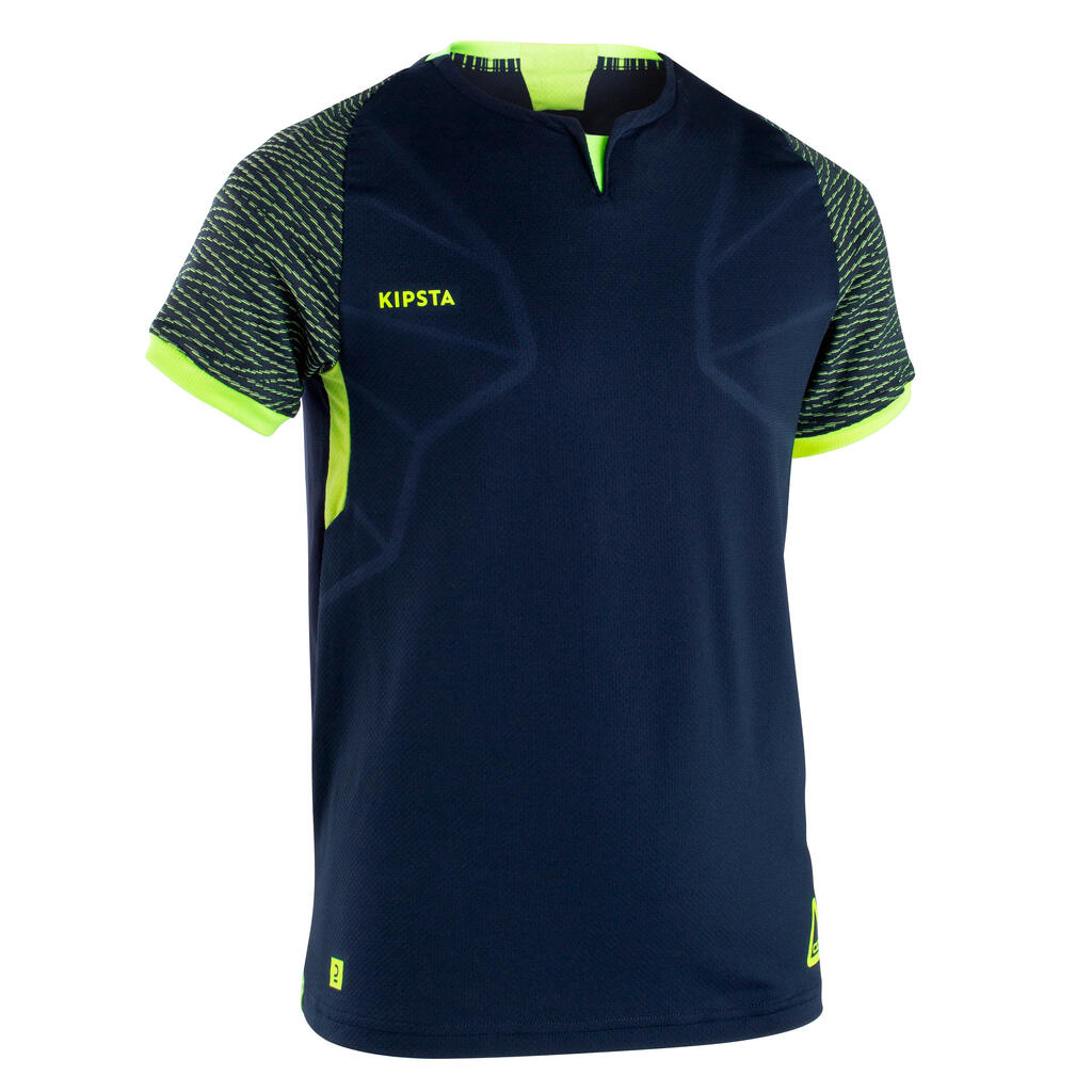 Kids' football shirt clr - blue/neon yellow