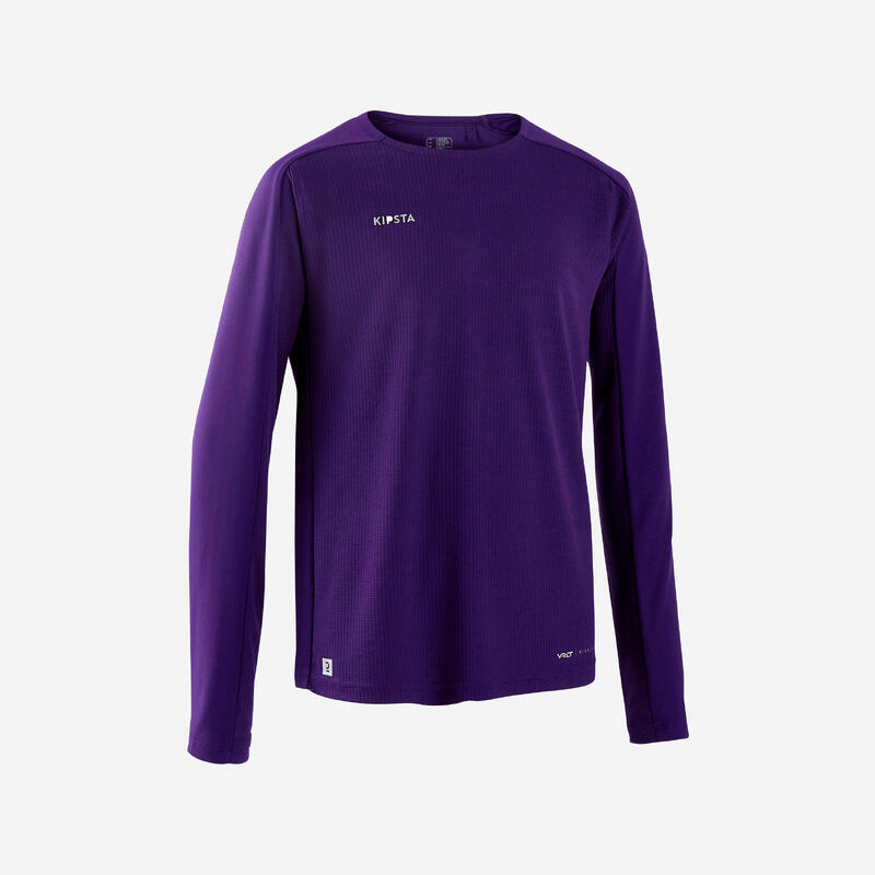Camiseta de fútbol manga larga Niños Kipsta Viralto violeta