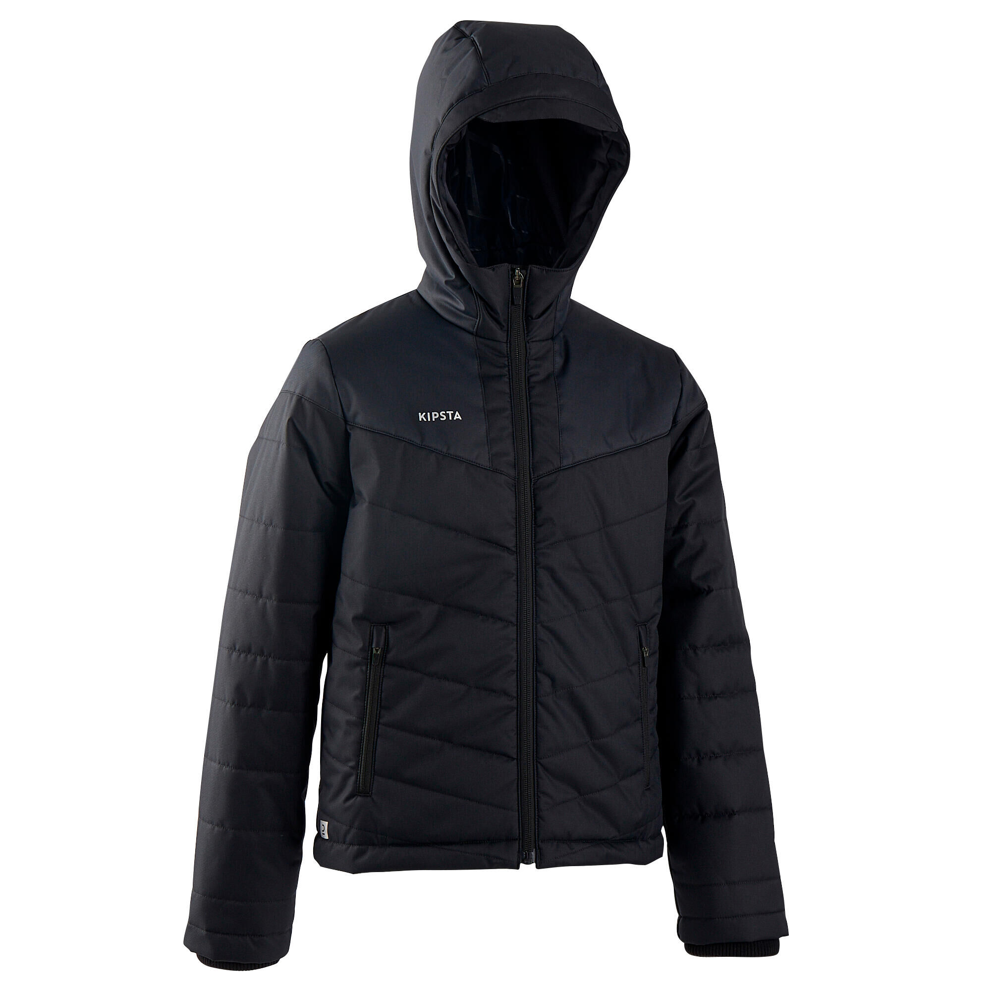 KIPSTA Kids' Short and Warm Football Jacket - Black