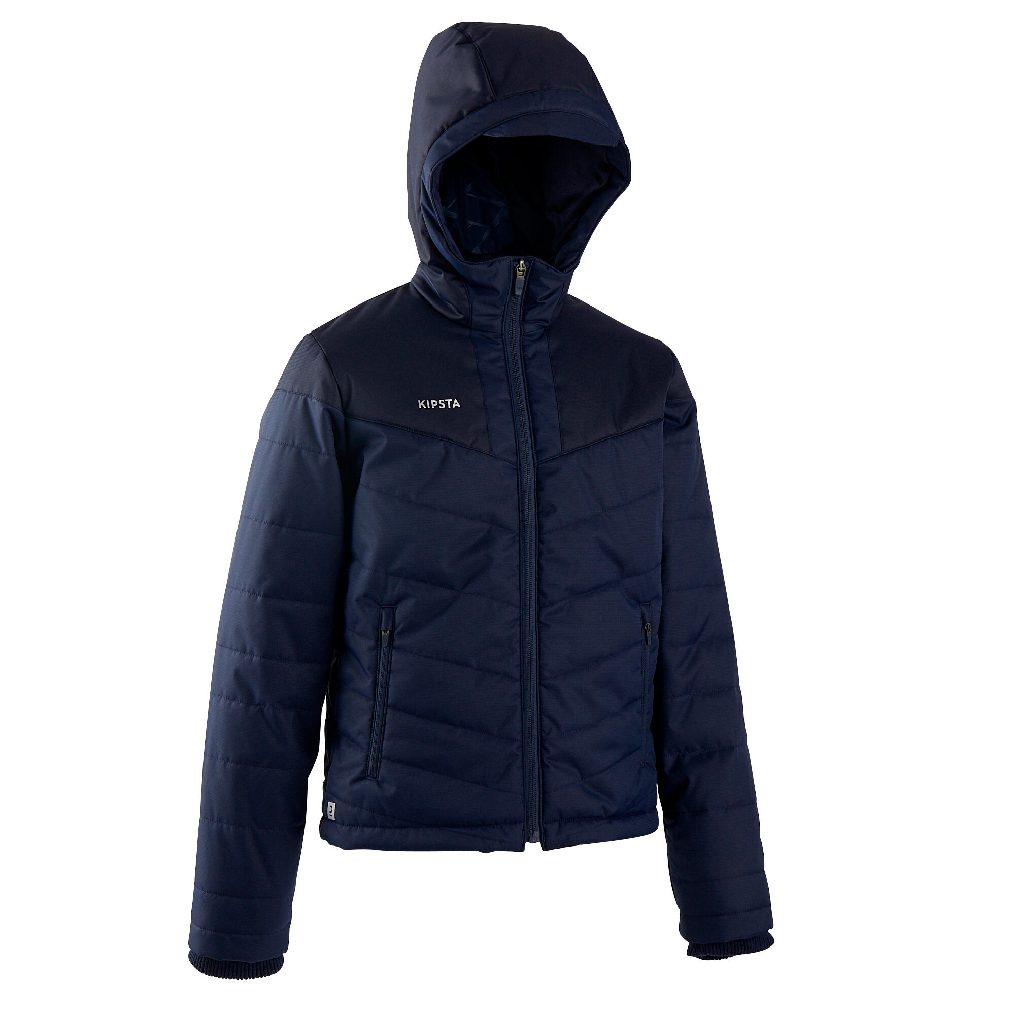 veste chaude de football courte enfant bleue marine - kipsta