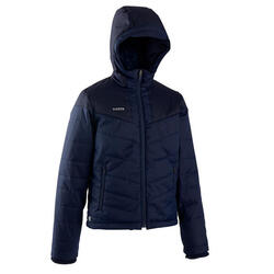 VESTE CHAUDE DE FOOTBALL COURTE ENFANT BLEUE MARINE