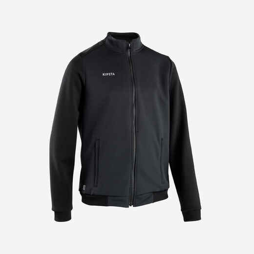 
      Veste de football d'entrainement ESSENTIAL  noire et grise
  